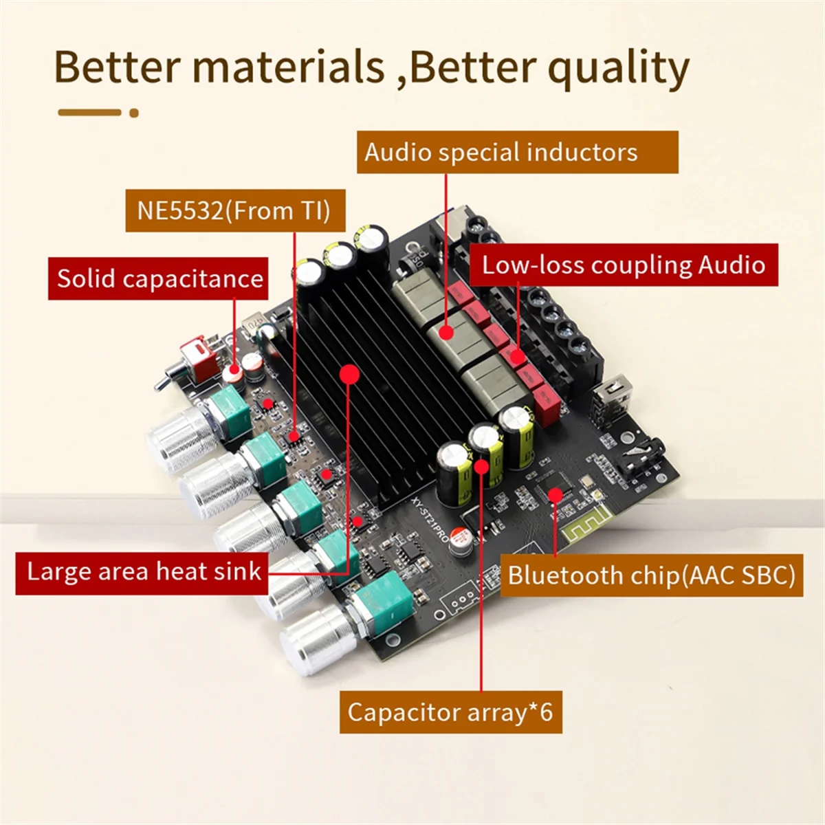 POP-lXY-ST21PRO 2.1 Channel Bluetooth Digital Amplifier Board 100Wx2+200W Subwoofer Amplifier Board TPA3221 Exceeds