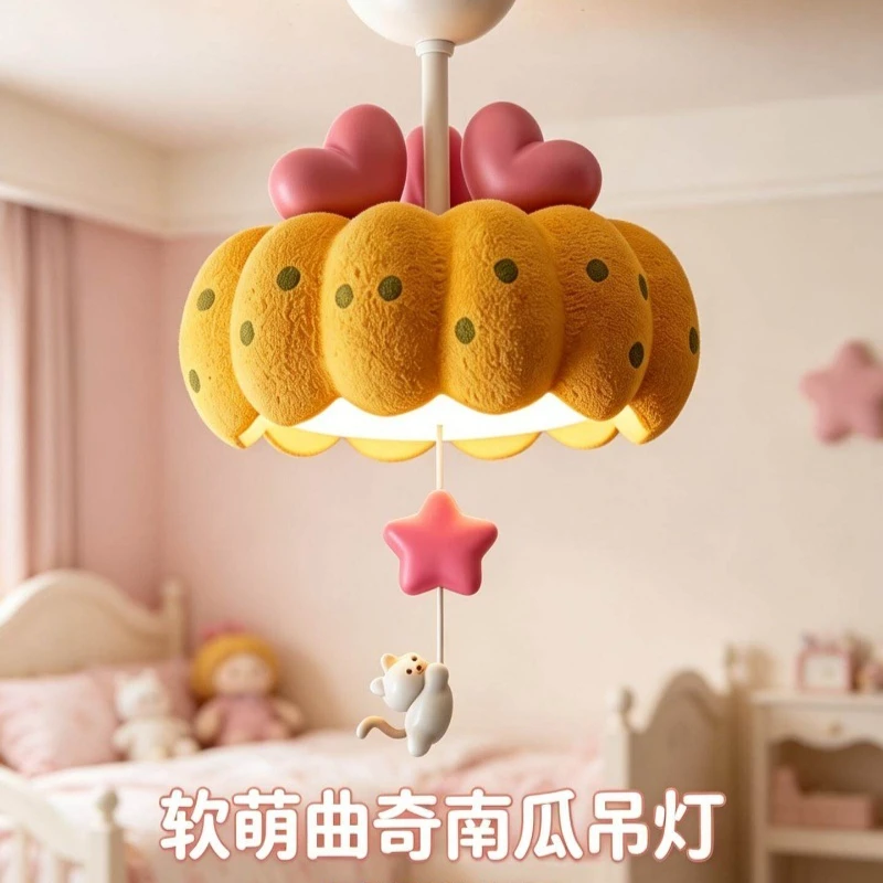 Cute Cartoon Style Cookie Pumpkin LED Pendant Light Cat Star Decor Kids Bedroom Living Room Study Restaurant Home Decor Lighting