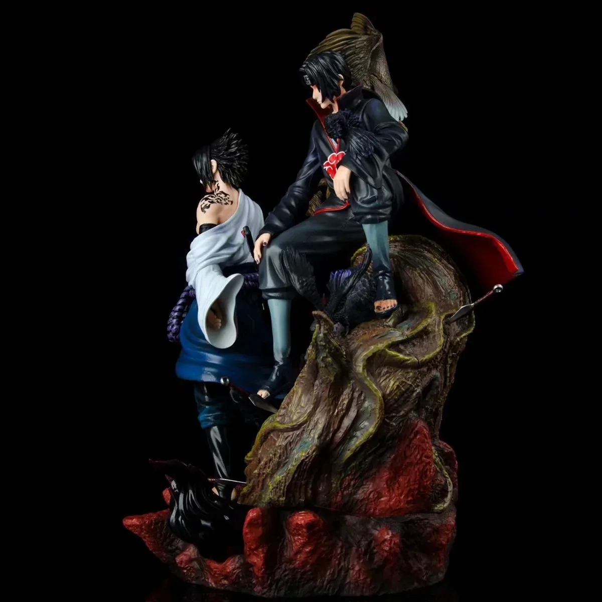 Naruto figure GK statue Sasuke combination scene Akira write round-eyed crow Uchi Bo ferret