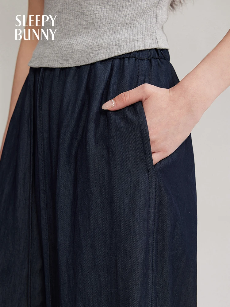 Women High Waist Wide Leg Pants Summer Lightweight Loose Trousers Draped Straight Cut Breathable Casual Petite Pants Daily Wear