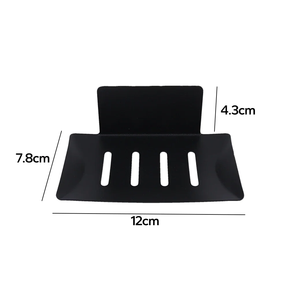 Metal Soap Holder Self-Adhesive Carbon Steel Soap Box Wall Mounted Drain Storage Rack Bathroom Kitchen Organizer Free Punch