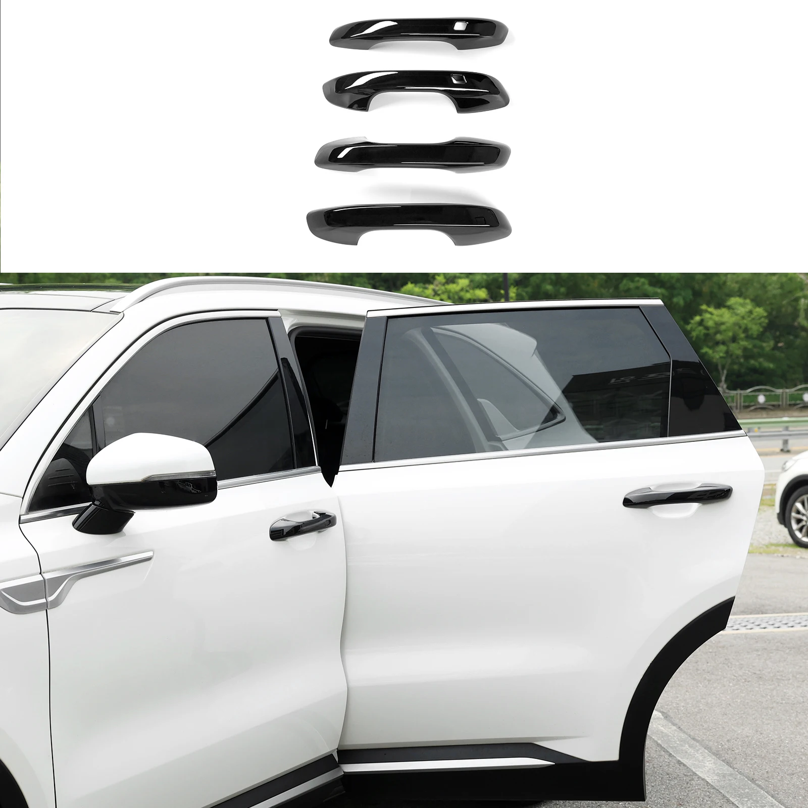 

Ярко-черный стиль, внешняя крышка четырехдверной ручки, декоративная накладка, умное/кнопочное отверстие для Kia Sorento MQ4 2021-2025, левый руль