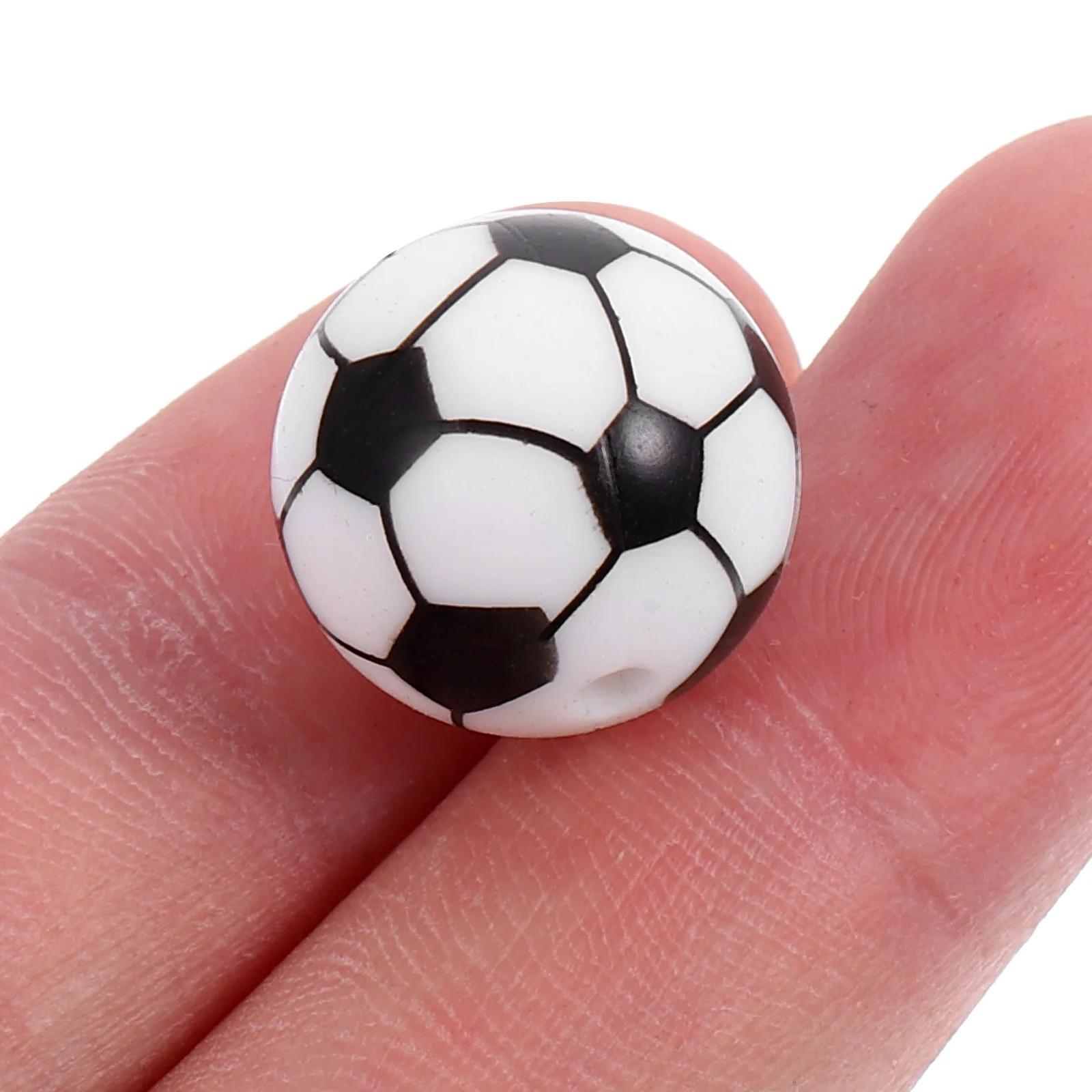 

50pcs Sports Ball Multi-Function Diy Loose Beads For Bracelet Necklace Earring Making Jewelry Handicraft Keychain Spacer Charms