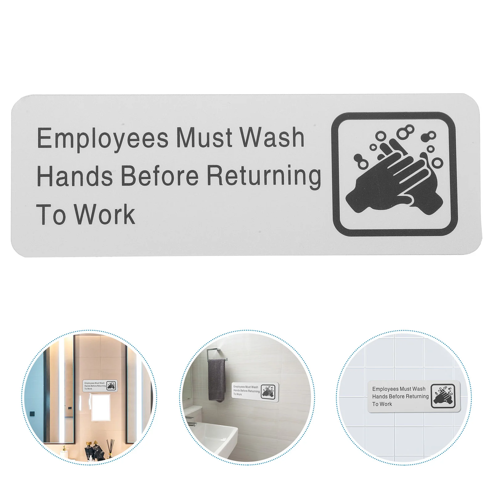 Public Informative Sign Must Wash Hands Nail Sticker Metal Aluminum Alloy Staff Stickers