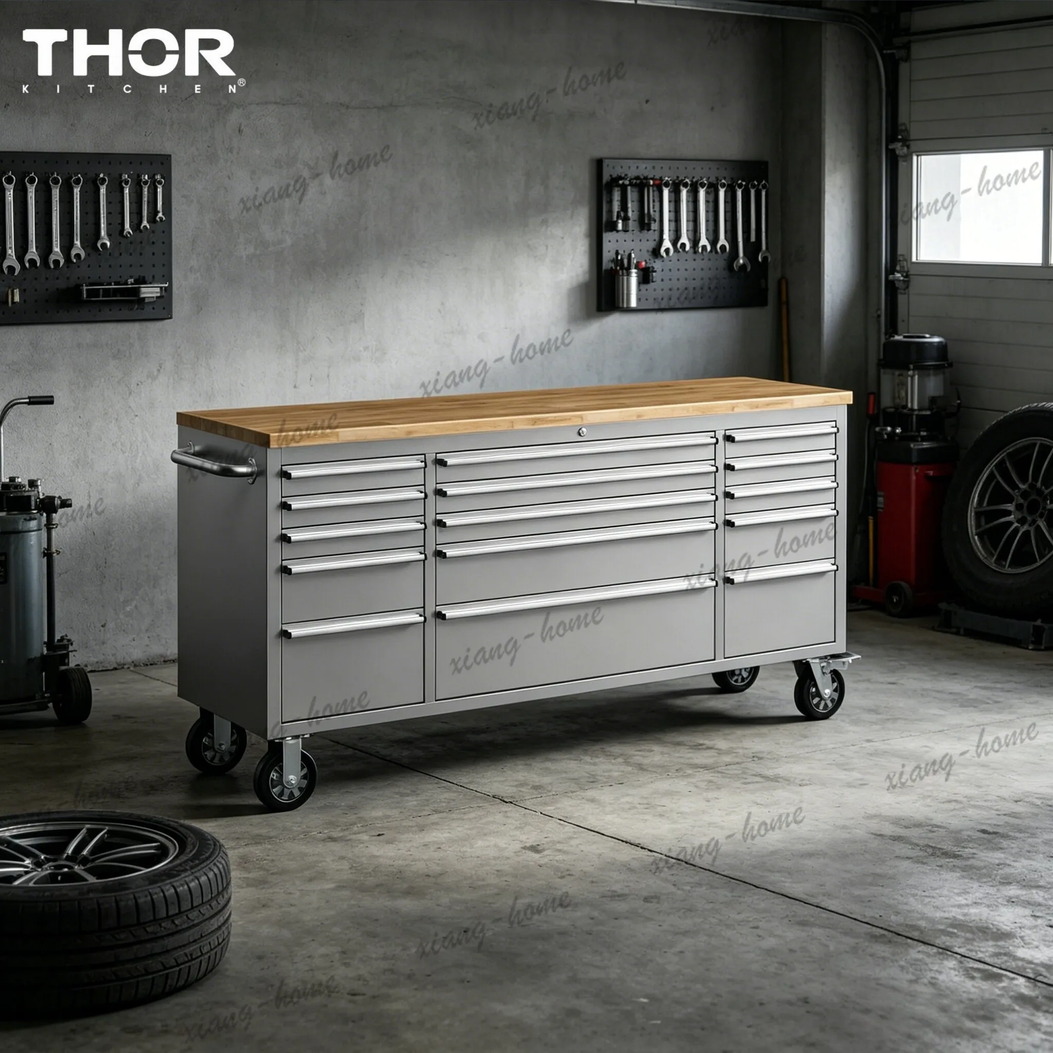 PG heavy tool box workshop auto repair trolley movable table stainless steel drawer cabinet