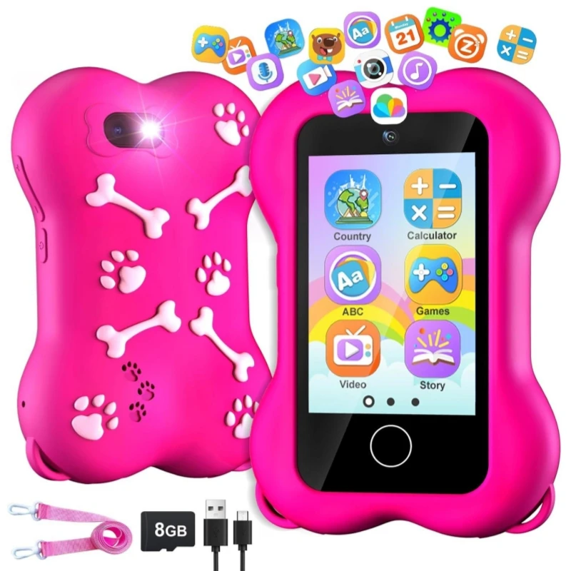 VATOS-Téléphone Portable Intelligent avec Écran Tactile, Jouet Éducatif et Mignon, Cadeau pour Enfant de 3 à 10 Ans, pour Fille et Garçon