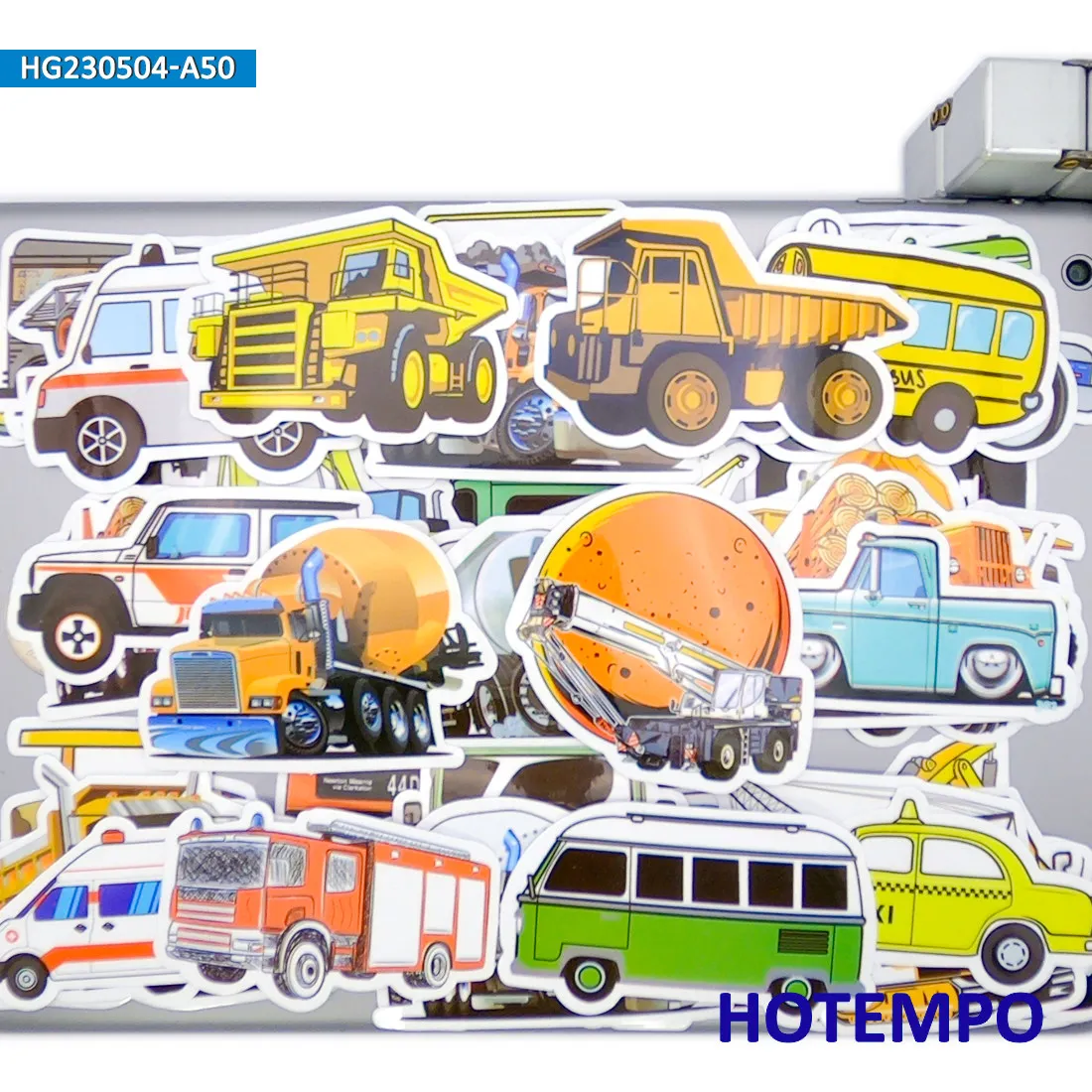 20/30/50枚、特殊車両ステッカーセット、混合車バストラック、ラップトップ、車、電話、オートバイ、荷物用、面白いステッカーパック