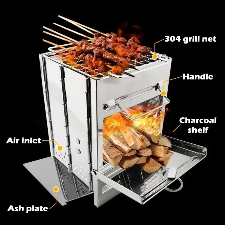 Outdoor New Design Picnic Windproof Wood Burner Camping Stove