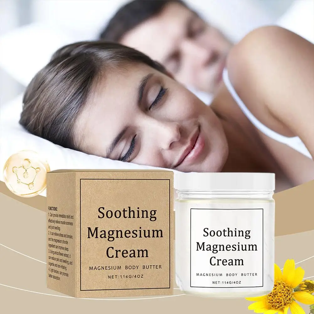 

Soothing Magnesium Cream For Neuropathy, Magnesium Body Butter Deeply Moisturizes Skin, Soft Smooth Magnesium Body Cream E7R3