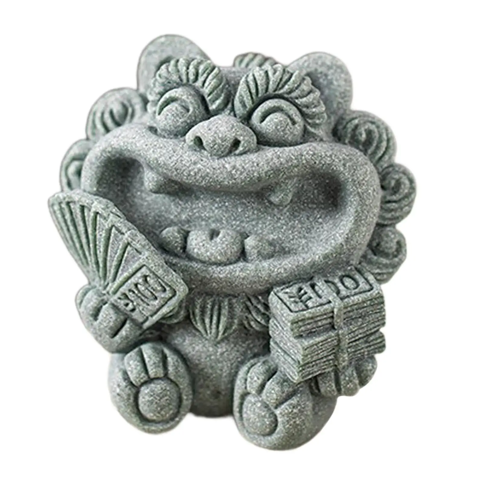 Stone Lion Figurine Stone Sculpture Animal Figure Asian Chinese Feng Shui Decor