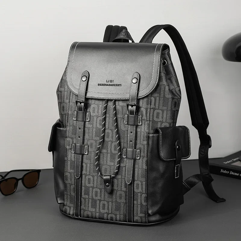Fashion New Men's Backpack Business 15 inch Laptop Bags Large Capacity Outdoor Travel Backpack Casual Letter Print Backbags Male