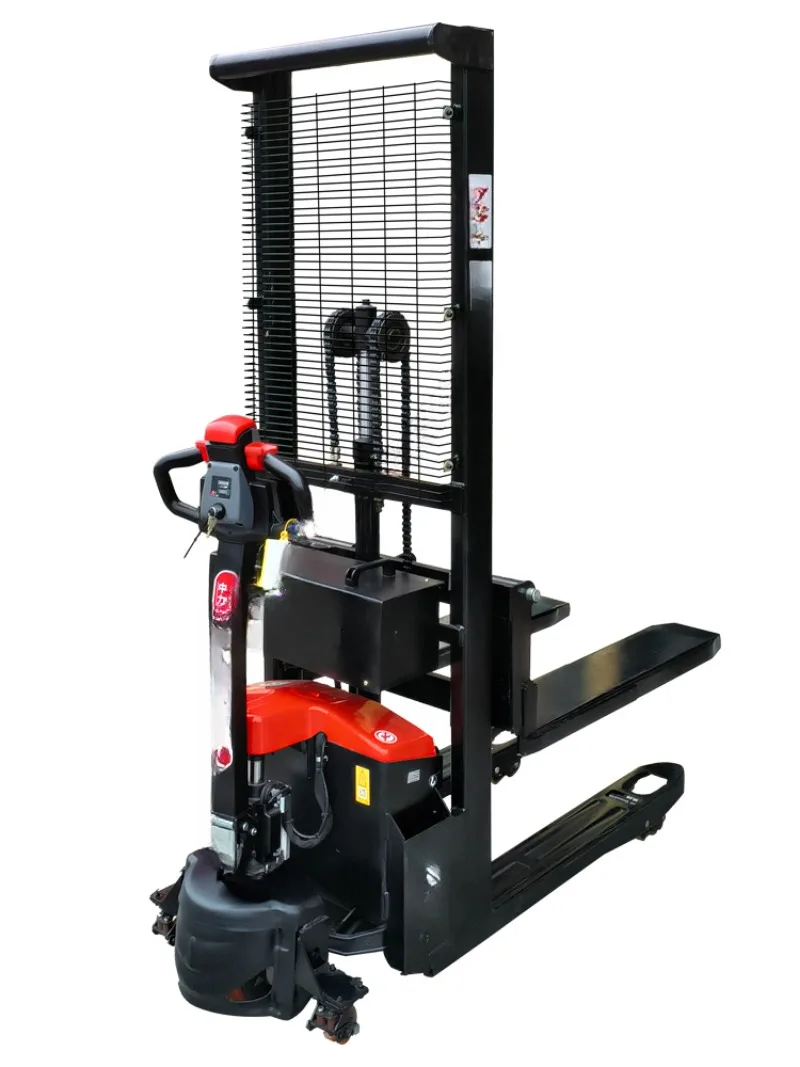 

Small King Kong Double Lifting Stacker Full Electric Walking Truck Lithium Electric Hydraulic Pallet Forklift Trailer Forklift