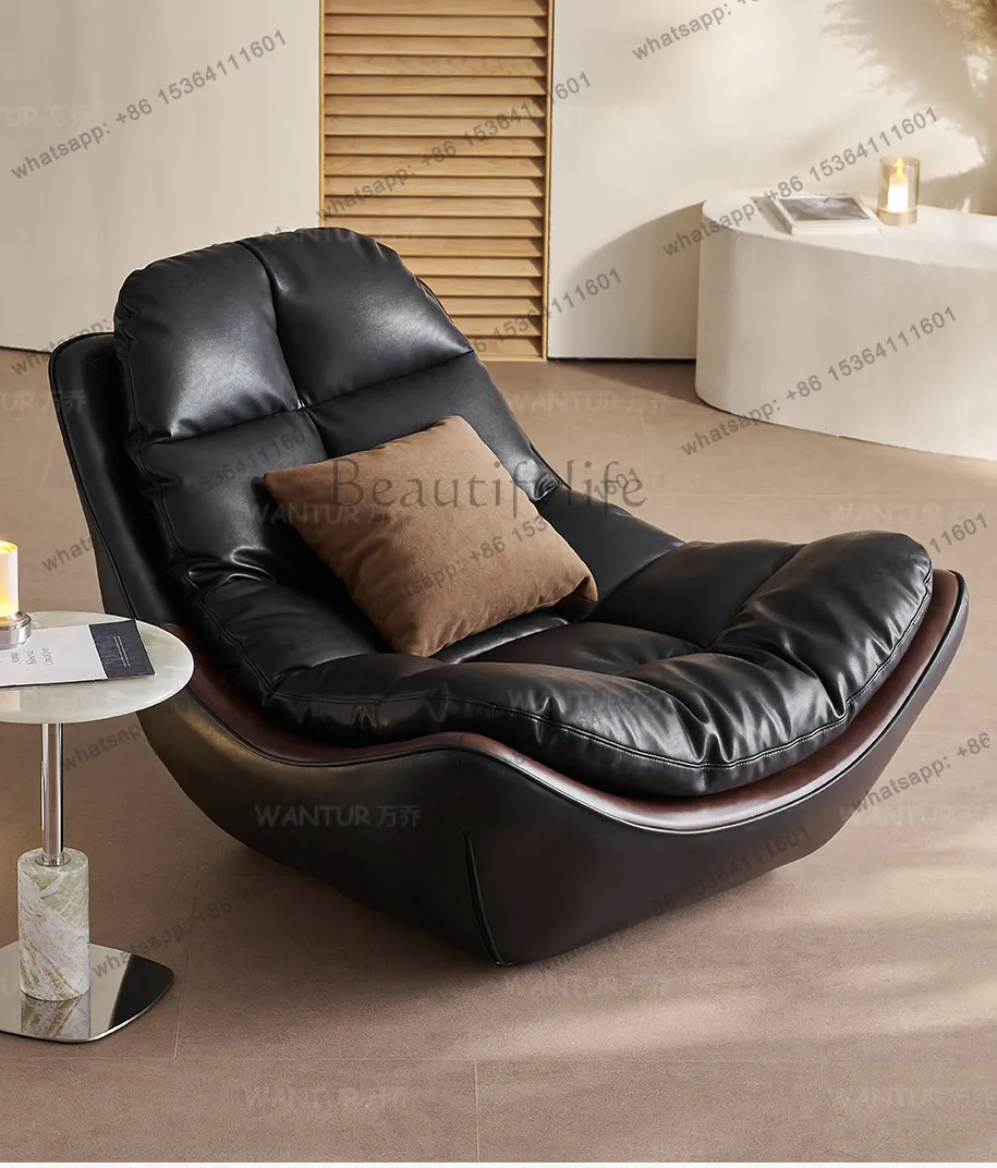 

Italian minimalist lazy sofa single recliner light luxury balcony bedroom living room home leisure chair