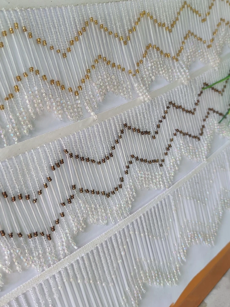 90cm Long 10cm Wide Beaded Fringe, DIY Sewing , Craft, Lampshade Bead Fringe