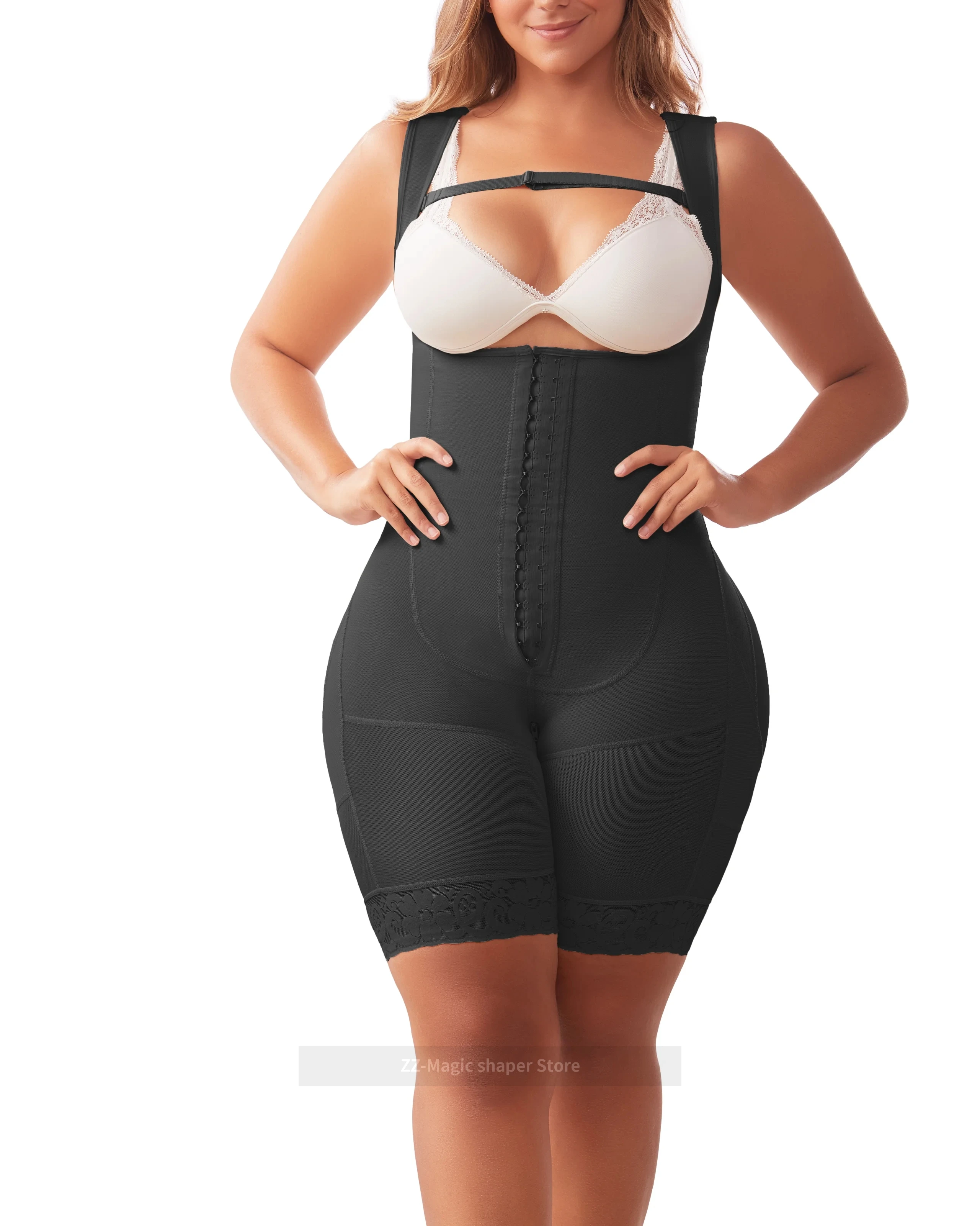 Fajas Colombiana BBL Post Op Surgery Supplies Women Shapewear With Adjustable Abdomen After Delivery Open Bust and Crotch Shaper