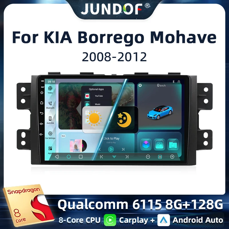 

Jundof Android 13 Car Radio For Kia Borrego Mohave 2008-2012 Stereo Carplay Multimedia Video Player GPS Navigation BT 2din DVD