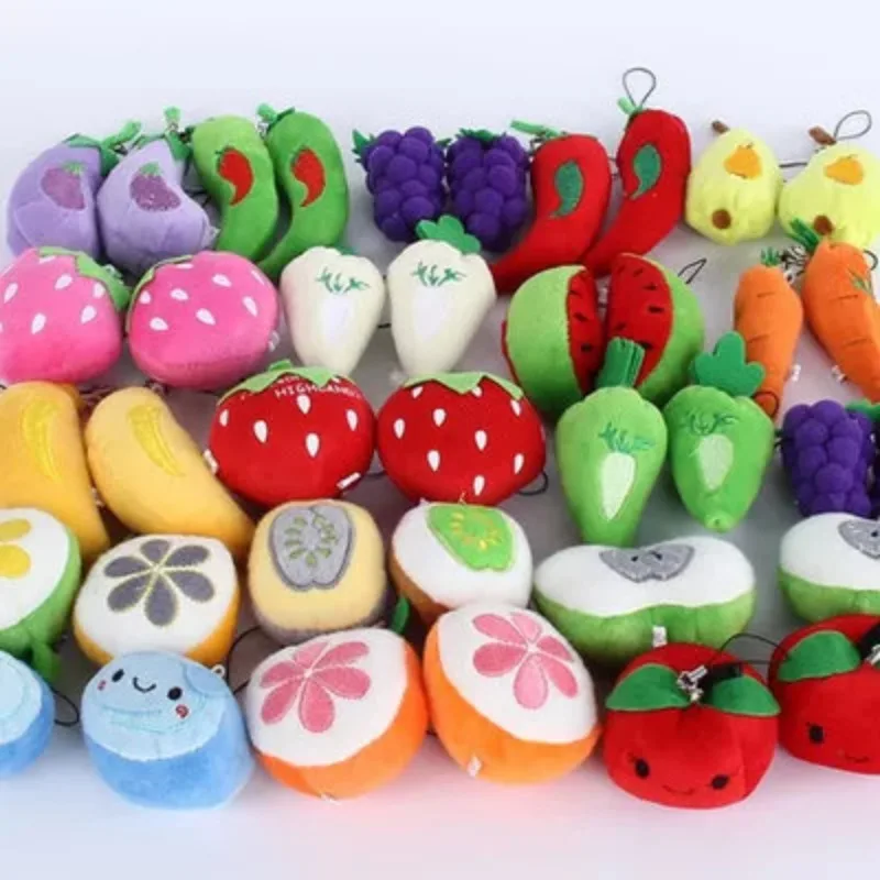 Brinquedo de pelúcia bonito de frutas e vegetais, iluminação infantil e cognitiva, boneca de ensino, presente de aniversário, 6-13cm