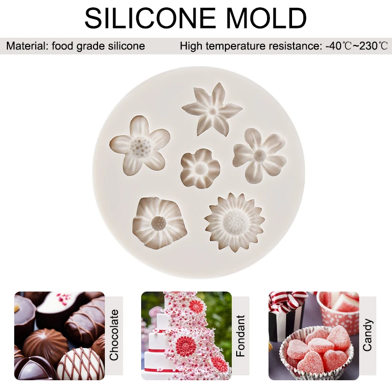 Moule en silicone 3D en forme de fleur de chrysanthème Andrwild, moule de cuisson au chocolat, accessoires de gâteau de fourmi har, outils de