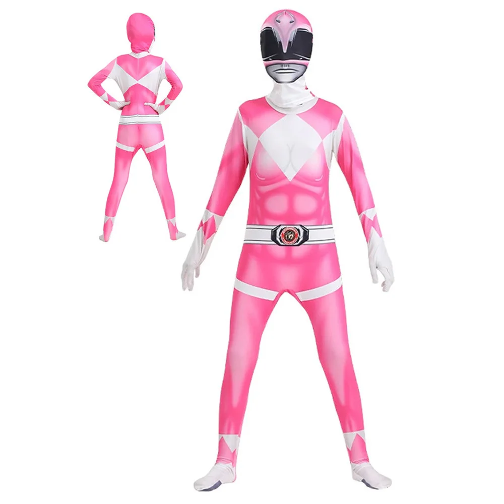Adult Kids Power Samurai Rangers Costume Cosplay Adult Jumpsuit Mask Halloween Party Suits
