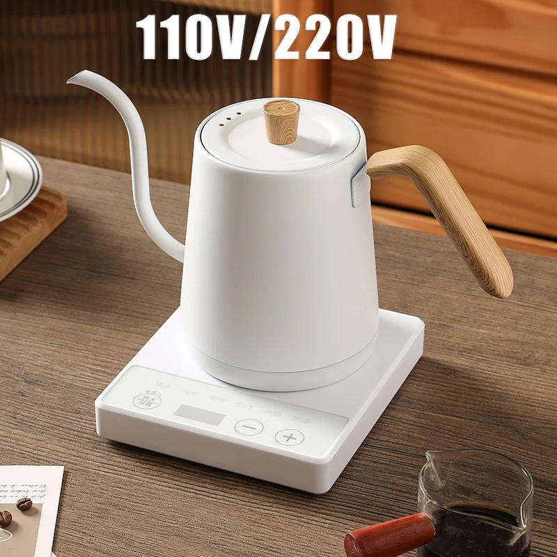 110V/220V Electric Kettle Gooseneck Jug Hand Brew Coffee Pot Thermo Pot Slender Mouth Pots Temperature Control Kettle Teapot