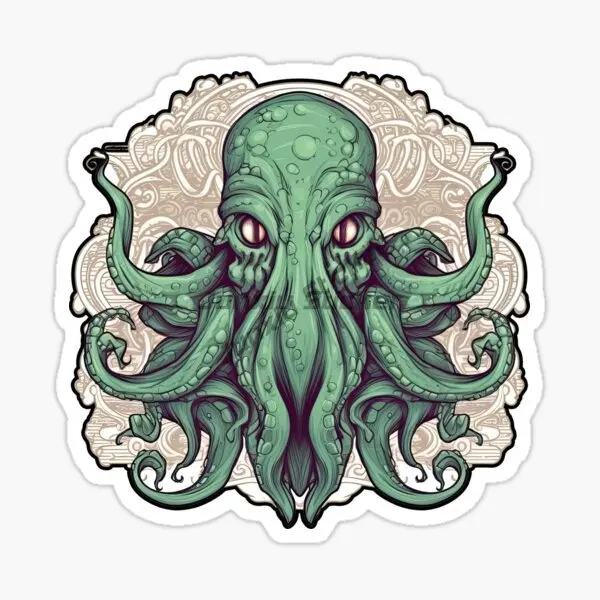 Cthulhu Great Old Ones Octopus Monster PVC Sticker for Decorate Fridge Wall Car Van Window Bicycle Off-road Helmet Decal