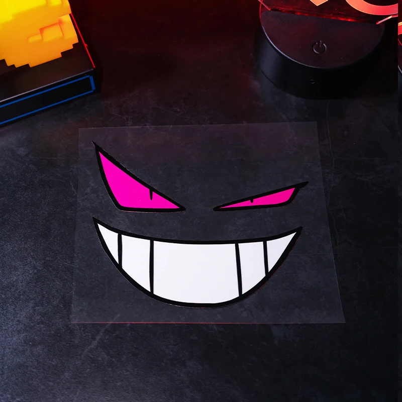 Devil Smile Face Motorcycle Sticker DIY Helmet Decor Auto Bumper Front and Rear Windshield Fuel Tank Funny Decal Car Accessories