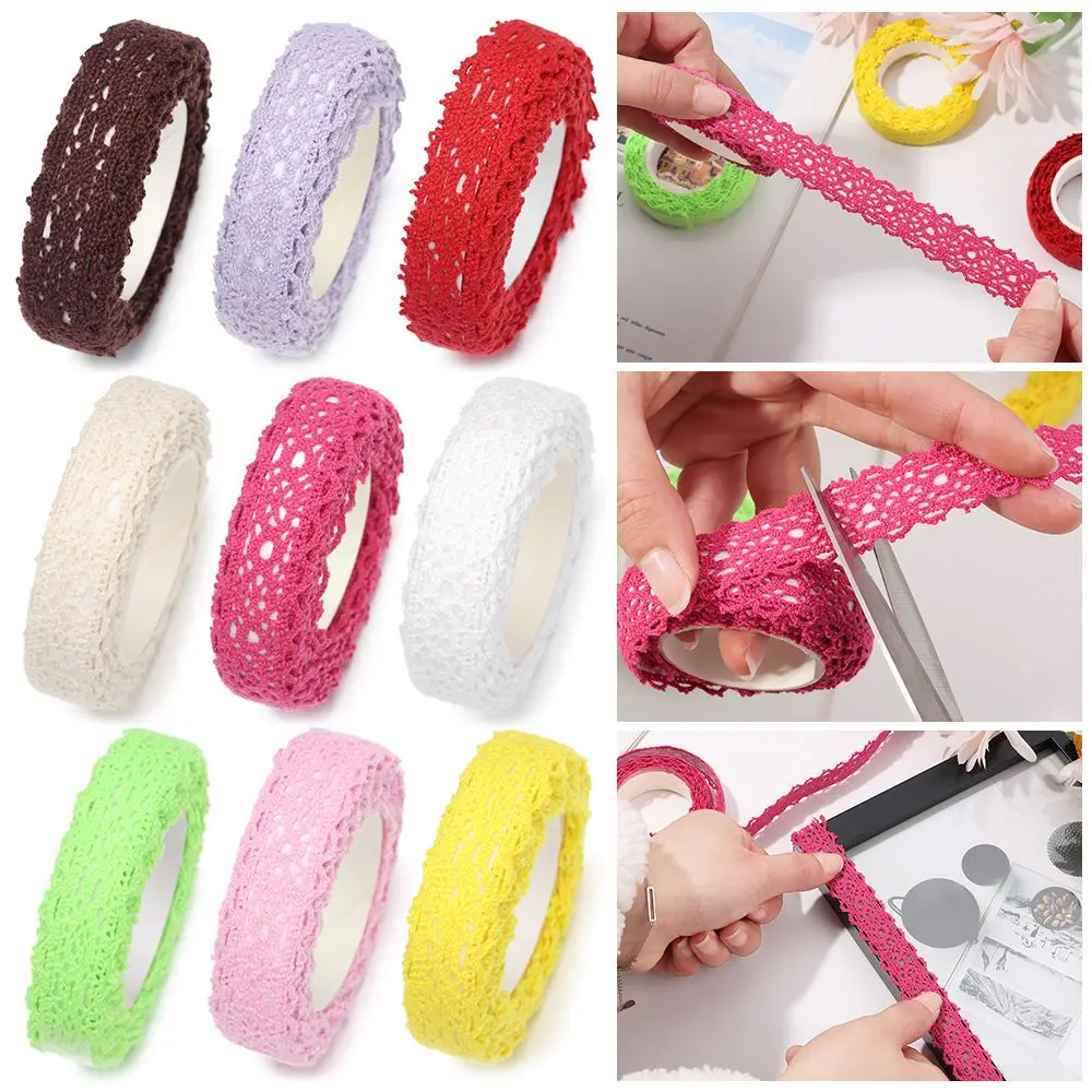 2Yards/pc Wedding Decor Self-adhesive Embroidery Lace Fabric Trim Lace Tapes Sticker Cloth Tape Trimming Ribbon