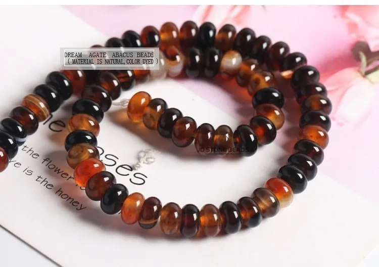 8x5mm Naturstein Gelbes Tigerauge Rosa Quarz Flache Abakusperle Lose Zwischenperle für Schmuckherstellung DIY Halskette Armband – Detail 9