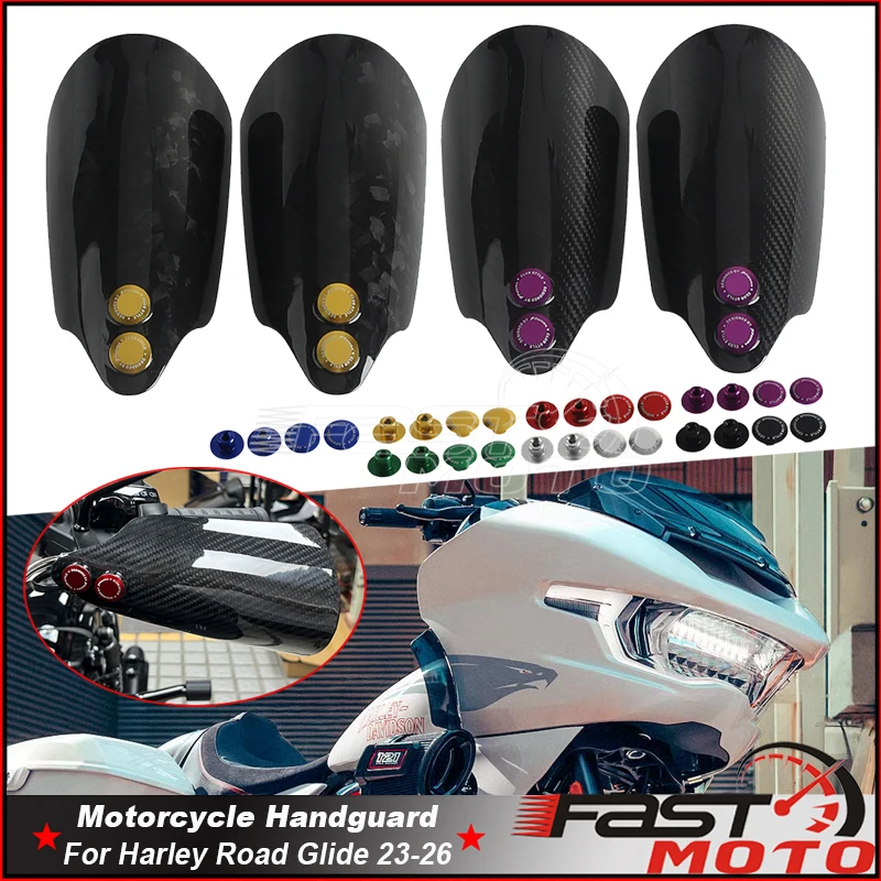 

Аксессуары для мотоциклов, защита для рук, защита для руля, щит из углеродного волокна для Harley Road Glide FLTRX 24-26 FLTRXSE