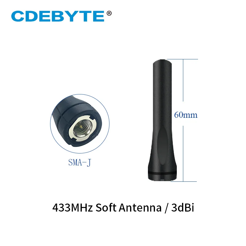 

Wifi Antenna 433MHz 3.0dBi Ominidirectional 6cm SMA-J Aerial for LoRa Module Walkie Talkie Wireless Modem TX433-JZR-6 Soft