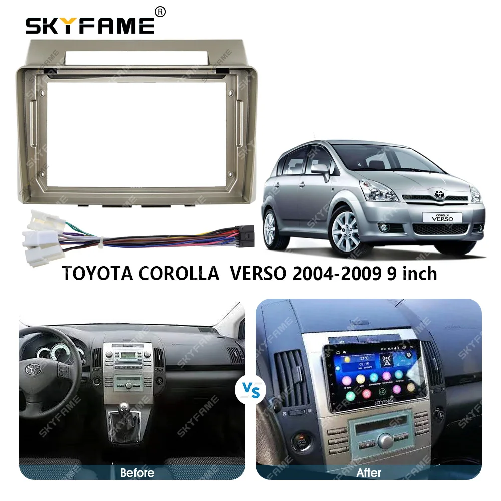 SKYFAME Car Frame Fascia Adapter Android Radio Dash Fitting Panel Kit per Toyota Verso Corolla
