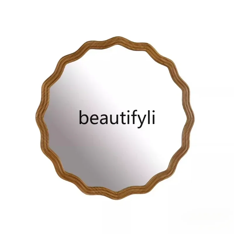 SS S7486 French retro bathroom mirror wall hanging bedroom art flower dressing mirror wall hanging European washstand makeup mir