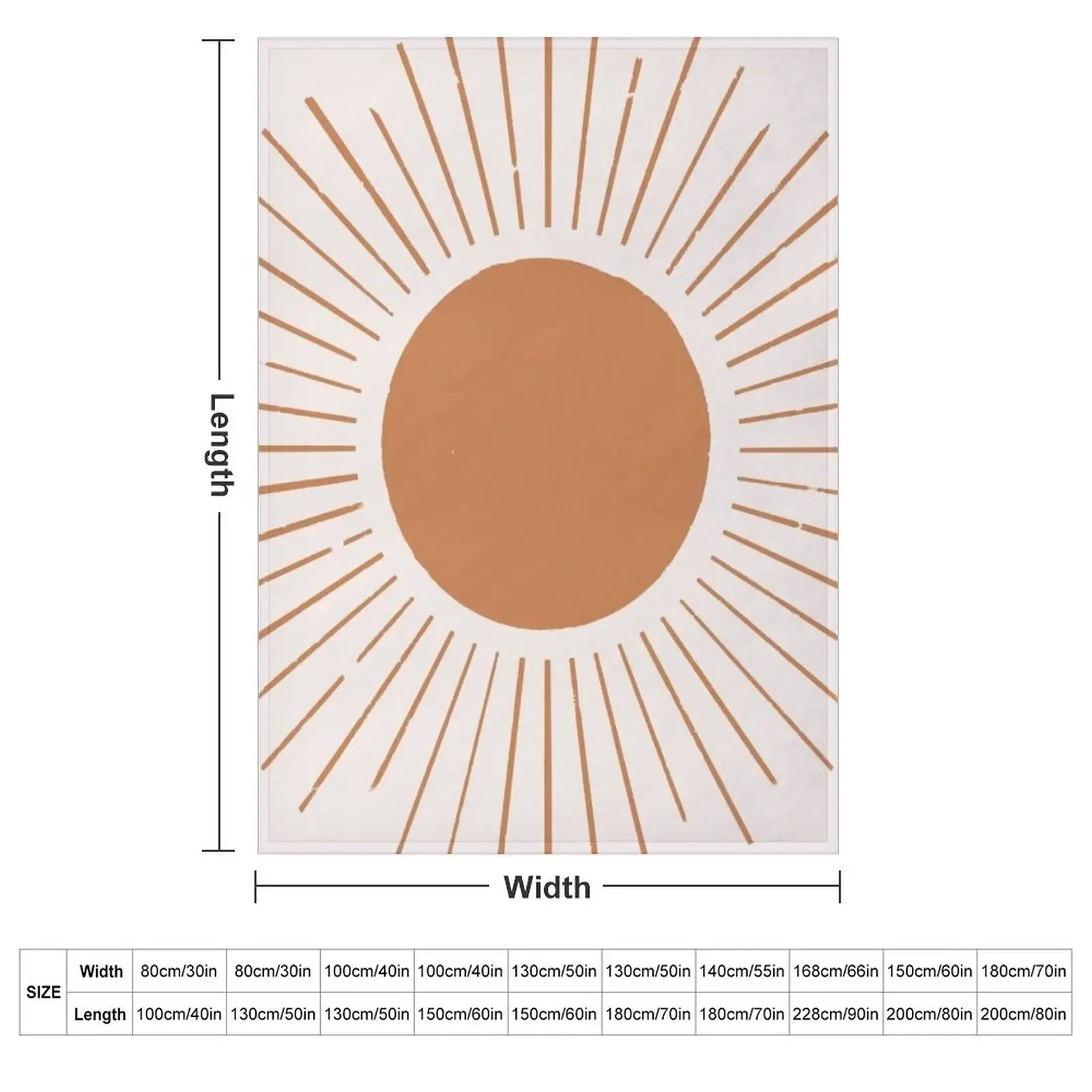 Terracotta boho sun rays Throw Blanket Camping funny gift warm winter Baby Blankets
