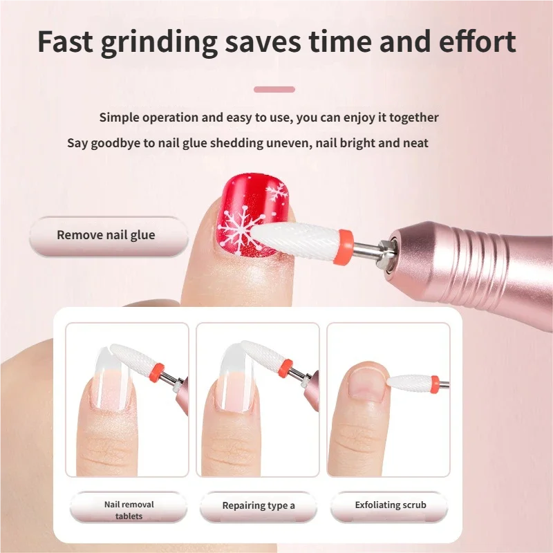 جهاز حفر وتلميع الأظافر اللاسلكي بسرعة 35000 دورة في الدقيقة قلم مبرد الأظافر قابل لإعادة الشحن أداة محمولة للعناية بالأظافر للاستخدام المنزلي