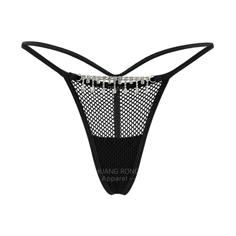 

SVAPNA Diamond Chain Mesh Sexy Thongs Perspective Breathable Women’s Underpants Fitness Erotic Transparent Panties Thin Briefs