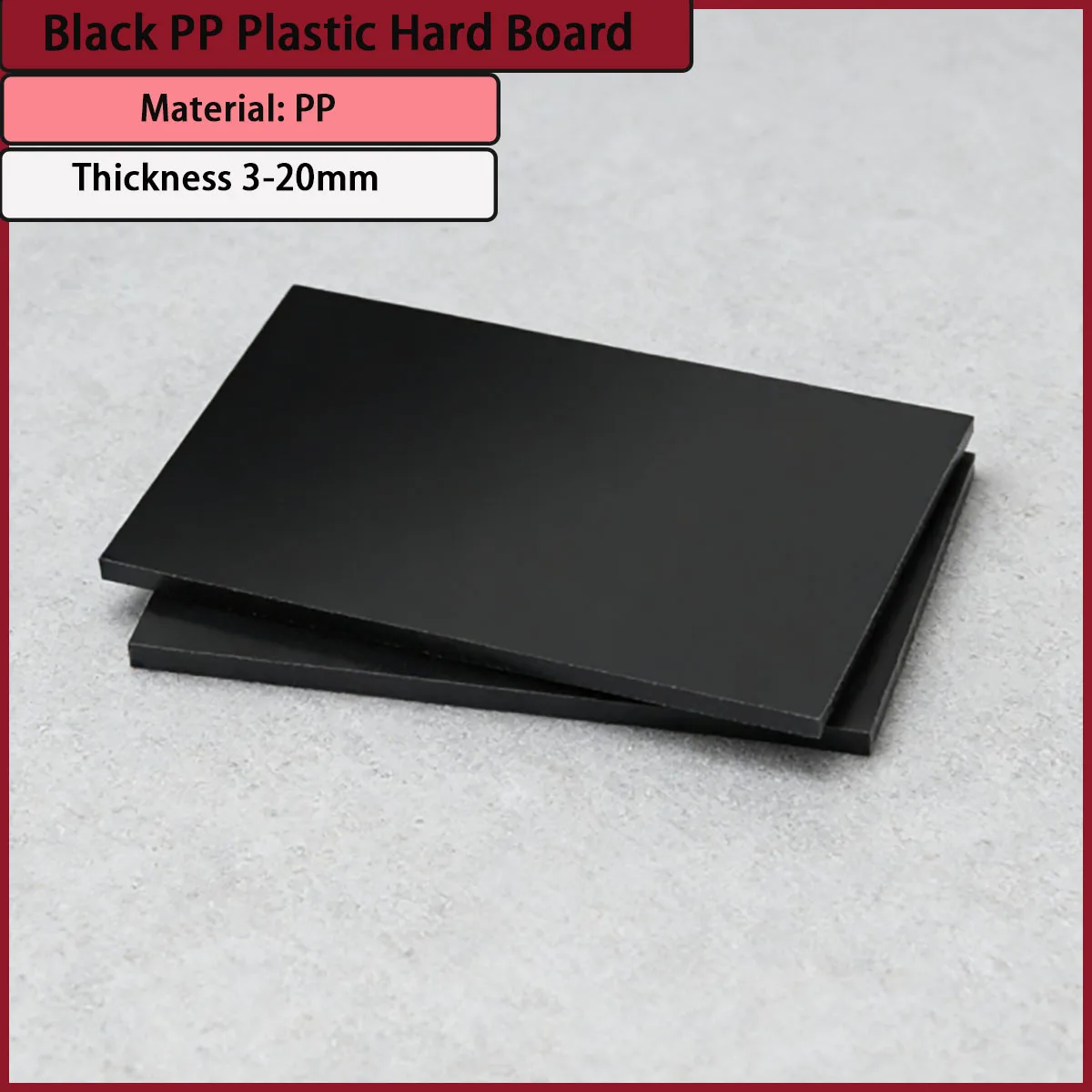 Thickness 3-20mm black PP plastic hard board for environmental protection equipment, advertising decoration, etc