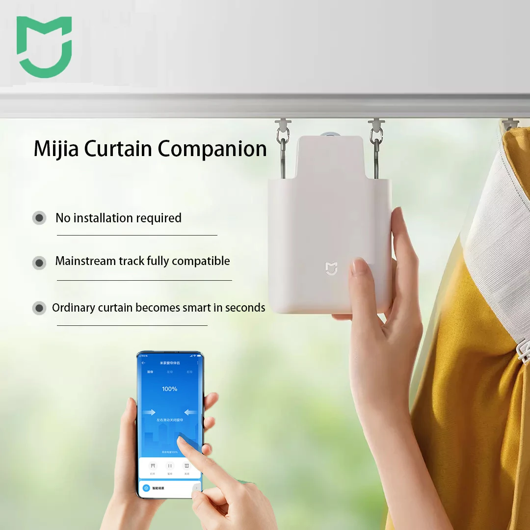 Xiaomi mijia Smart Curtain Motor Voice Control Switch Electric Curtain Robot mijia APP Control Timer Setup Mesh Smart Linkage