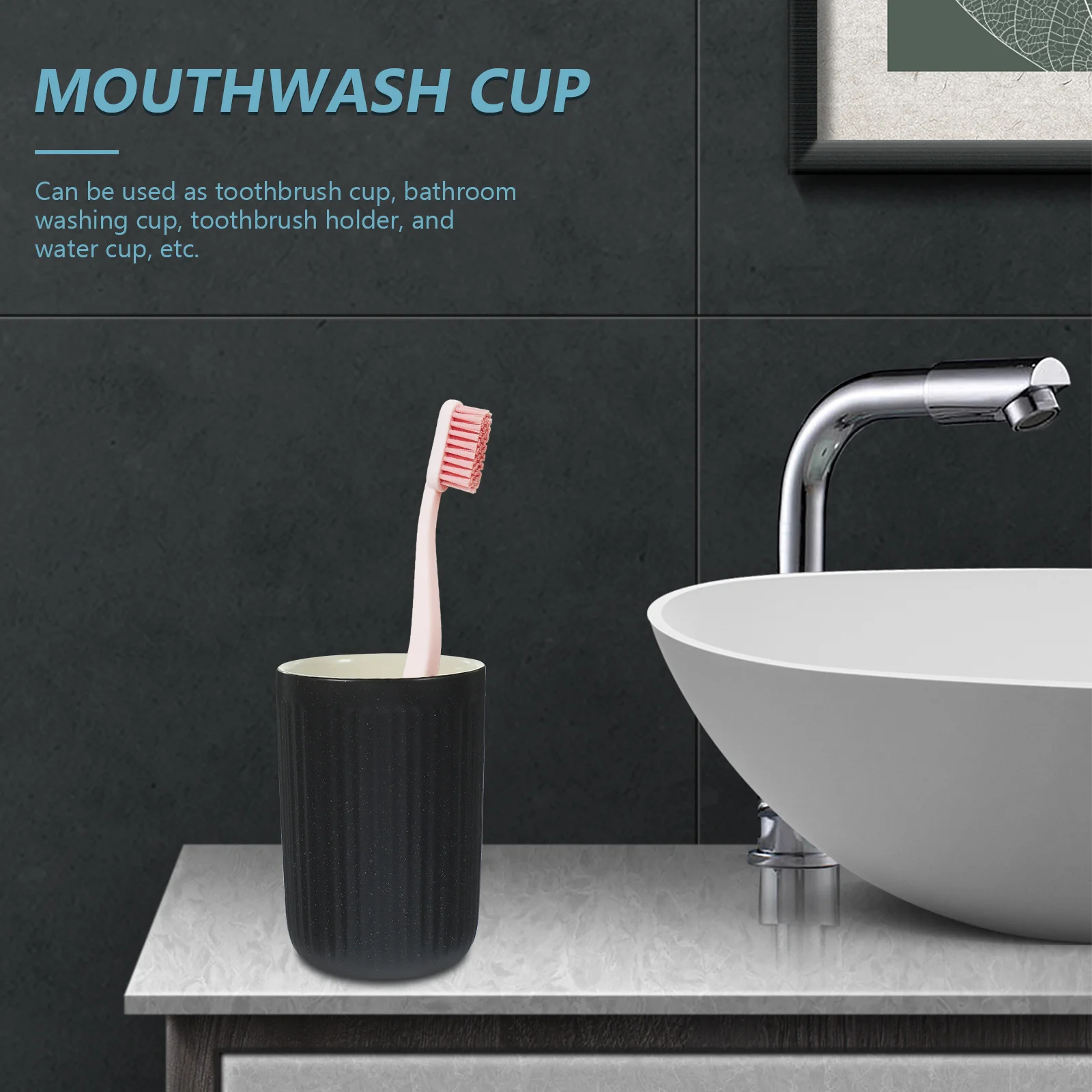 

2Pcs Retro Ceramic Toothbrush Cup Reusable Bathroom Cup for Tooth Rinsing Travel Camping Home Office Hotel Use