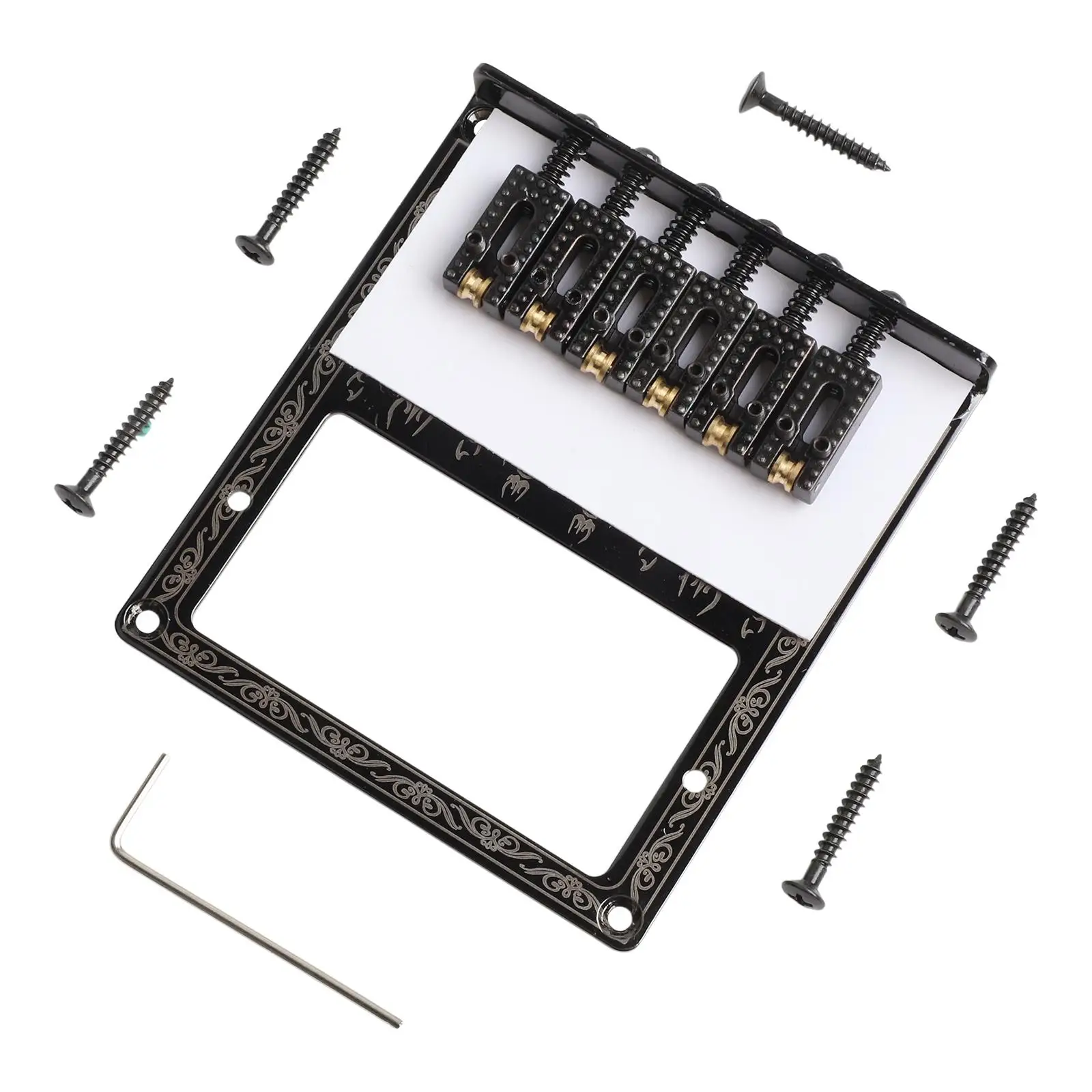 

101*89mm Bridge Screw Wrench Adjustable Guitar Saddle Parts 6-string Electric Guitar Fully Adjustable Saddles Guitar Maintenance