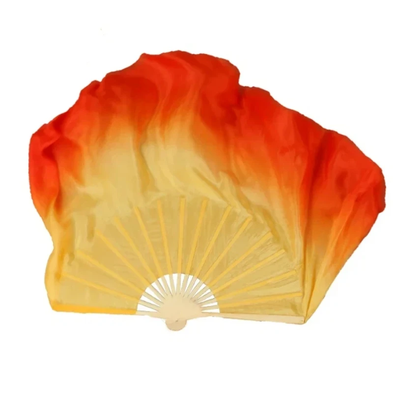 

Real Silk Dance Fan Silk-imitation Orange Extended Classical Dancing Fan Jiaozhou Yangge Fan Performance Essential Props Fans