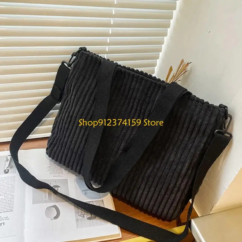 

G5AE Versatile Shoulder Bag Large Capacity Bags for Women Girl Corduroy Tote Bag Lady Purse Fashion Casual Handbags