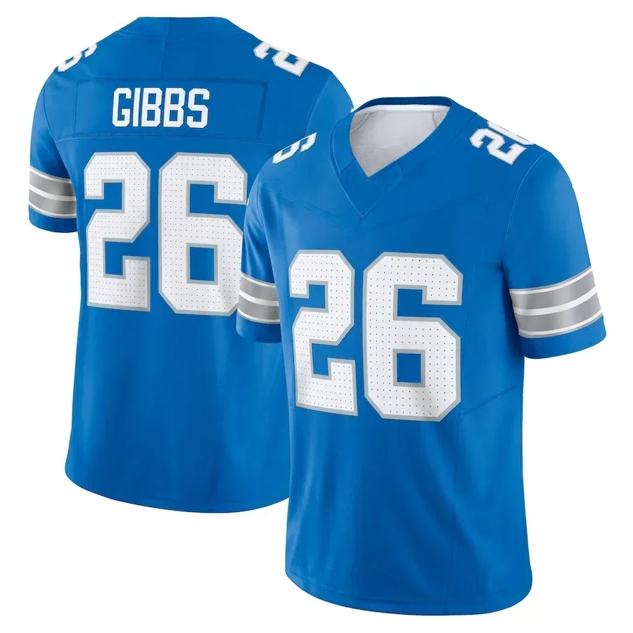 New Detroit Football Jersey Men Women Youth St Brown Gibbs Hutchinson LaPorta Football Shirt 3D Printing Breathable Comfort