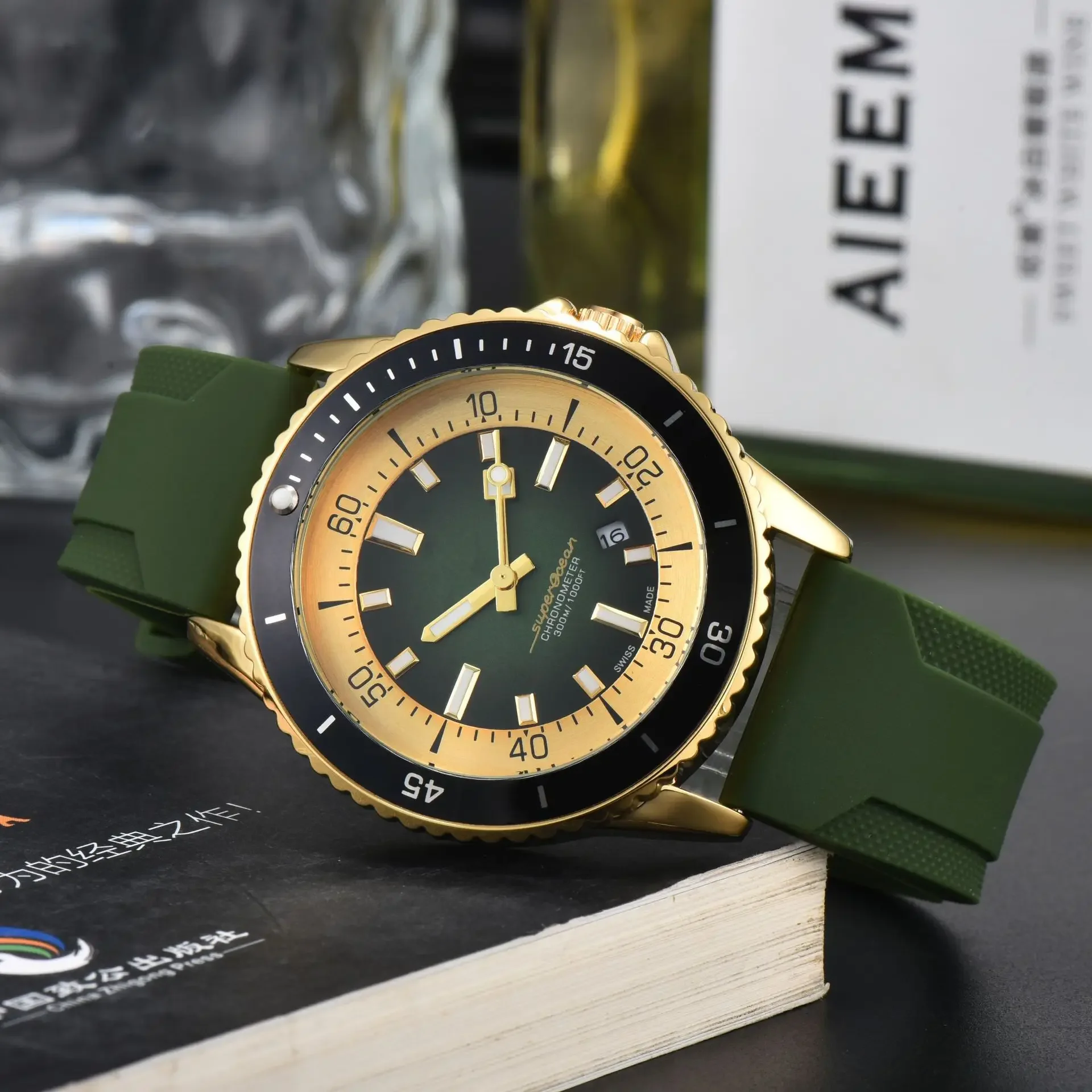 ساعة ميكانيكية أوتوماتيكية فاخرة جديدة للرجال حركة NH36، كريستال الياقوت 42 ملم، ساعة مقاومة للماء من الفولاذ المقاوم للصدأ، حزام 22 ملم