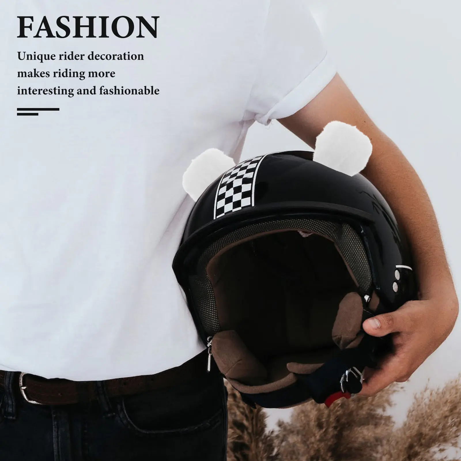 

1 Pair Bear Ear Decoration Cute Detachable Motorcycle Accessories Rider Ornament Motorcycle Accessories for Women