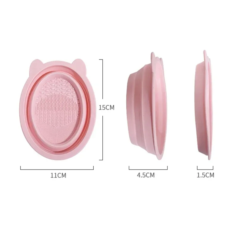 1PC Foldable Makeup Brush Cleaning Bowl Makeup Brush Powder Puff Cleaning Liquid Makeup Brush Make Up Sponge Drying Net