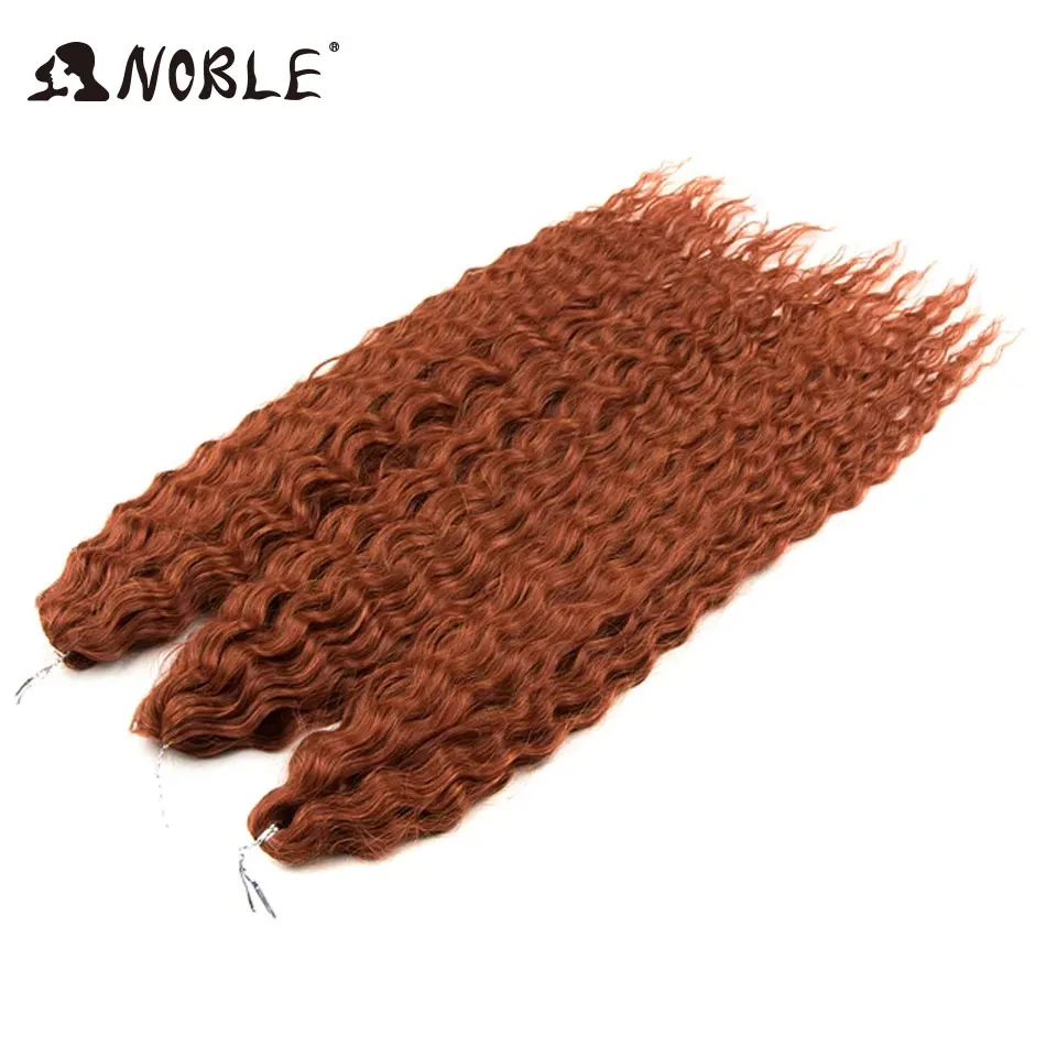 Noble Hair Synthetic Twist Crochet Curly Hair 24 Inch Water Wave Braid Hair Ombre Blonde Brown Deep Wave Braiding Hair Extension image 3