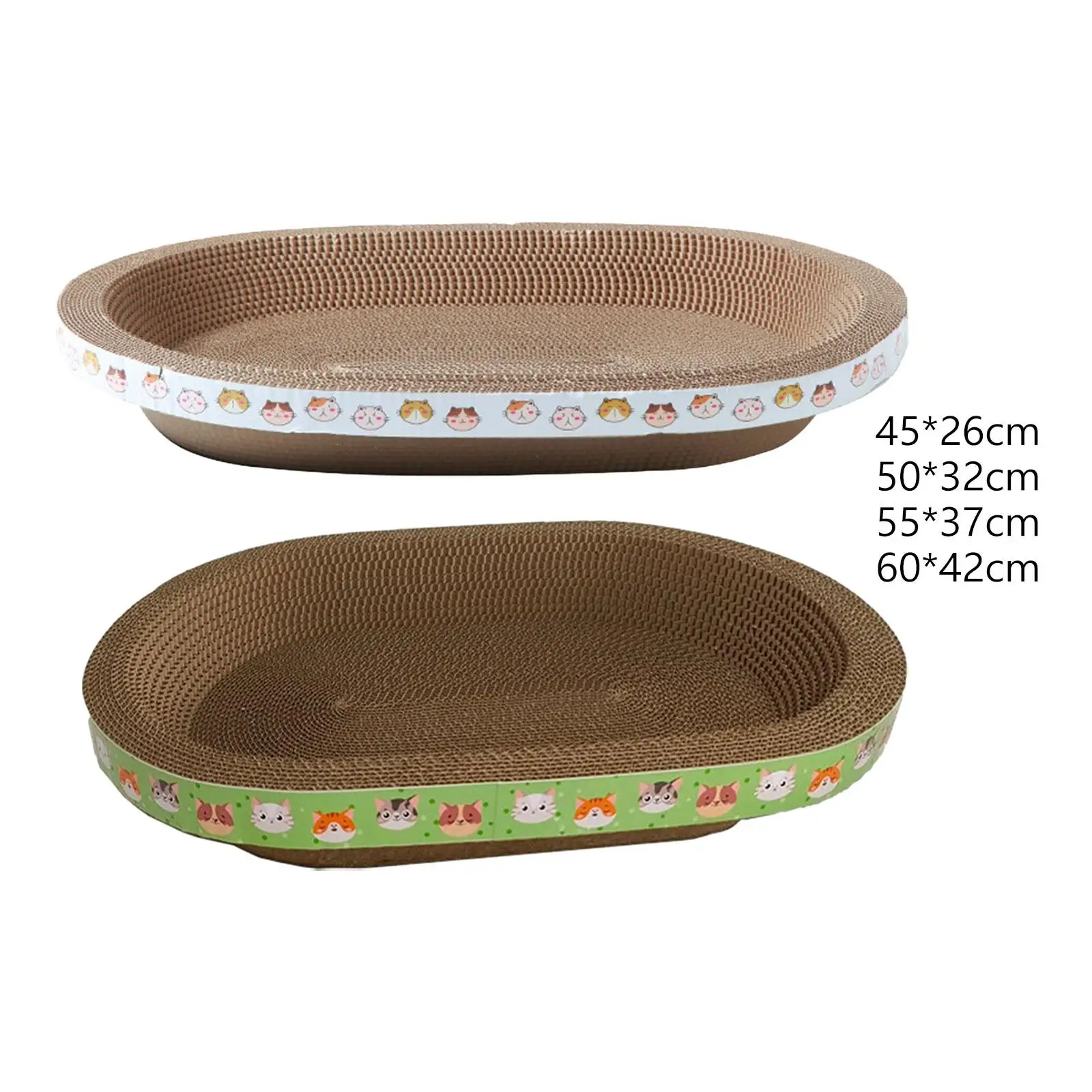 Oval Cat Scratcher Bed for Small Medium Large Cats Furniture Protection Bowl