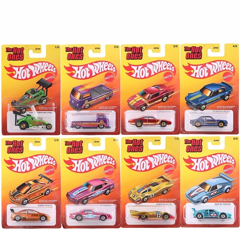 Hot Wheels The Hot Ones 1/64 Diecast Car Toy Set Fiat Volkswagen Otto Toyota Celica Honda Civic Porsche BMW Gift for Boys