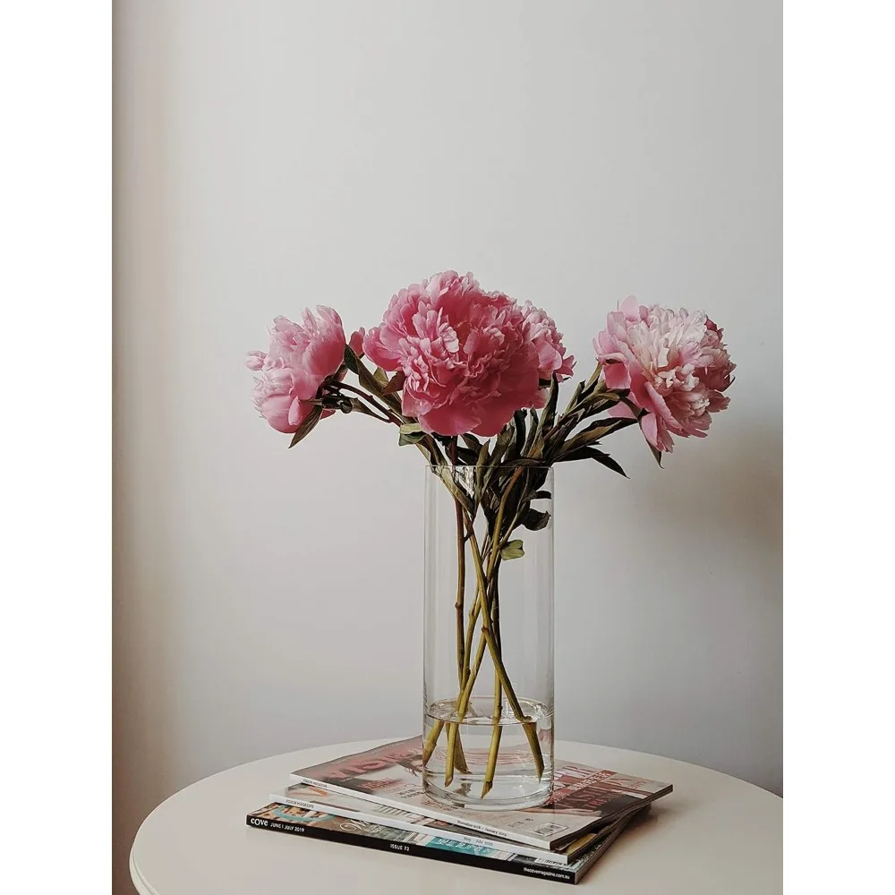 مزهرية أسطوانية WGV، قطر 5، ارتفاع 10، حاوية زراعة زهور زجاجية شفافة، حامل شموع عائم لحفلات الزفاف