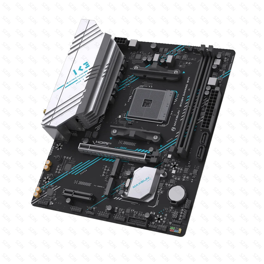 Maxsun B550 Gaming Motherboard Kit for AMD Ryzen 5000 CPU DDR4 3200MHz Onboard WiFi 2x M.2 NVMe 2x SATA3.0 AM4 PCIe 4.0 Pro